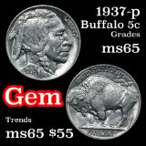 1937-p Buffalo Nickel 5c Grades GEM Unc