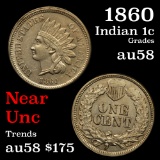 1860 pointed bust Indian Cent 1c Grades Choice AU/BU Slider