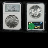 NGC 1986 Silver Eagle Dollar $1 Graded ms69 By NGC