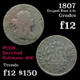 1807 Draped Bust Half Cent 1/2c Grades f, fine