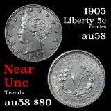 1905 Liberty Nickel 5c Grades Choice AU/BU Slider