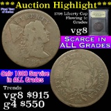 *Auction Highlight* 1796 liberty cap Flowing Hair large cent 1c Graded vg, very good By USCG (fc)