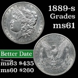 1889-s Morgan Dollar $1 Grades BU+