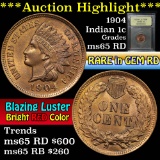 ***Auction Highlight*** 1904 Indian Cent 1c Graded GEM Unc RD By USCG (fc)