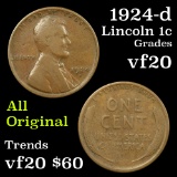 1924-d Lincoln Cent 1c Grades vf, very fine