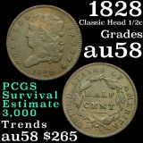 1828 Classic Head half cent 1/2c Grades Choice AU/BU Slider