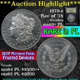 ***Auction Highlight*** 1879-s rev '78 Morgan Dollar $1 Graded Select Unc+ PL By USCG (fc)