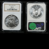 NGC 1993 Silver Eagle Dollar $1 Graded ms69 By NGC