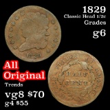 1829 Classic Head half cent 1/2c Grades g+