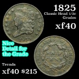 1825 Classic Head Half Cent 1/2c Grades xf