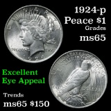 1924-p Peace Dollar $1 Grades GEM Unc