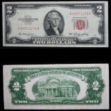 1953 $2 Red Seal United States Note Grades Choice AU