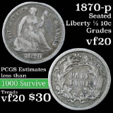 1870-p Seated Liberty Half Dime 1/2 10c Grades vf, very fine