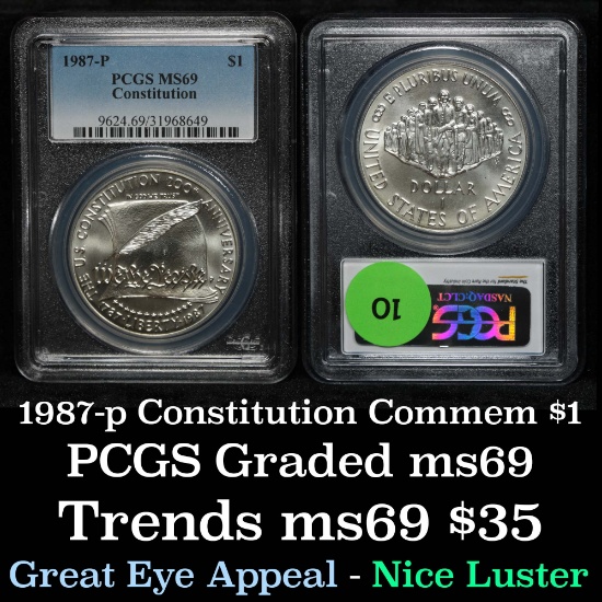 PCGS 1987-p Constitution Modern Commem Dollar $1 Graded ms69 By PCGS