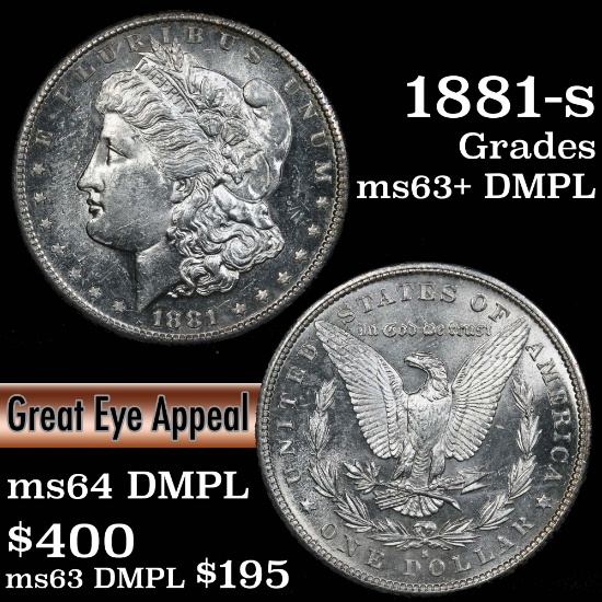 1881-s Morgan Dollar $1 Grades Select Unc+ DMPL (fc)