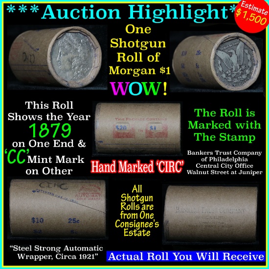 ***Auction Highlight*** Morgan dollar roll ends 1879 & 'cc', Better than average circ (fc)