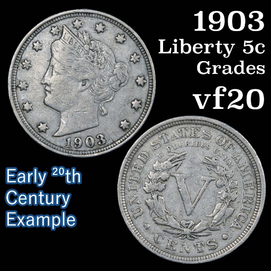 1903 Liberty Nickel 5c Grades vf, very fine