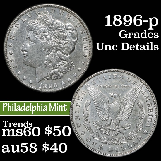 1896-p Morgan Dollar $1 Grades Unc Details