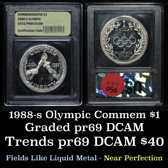 1988-s Olympic Modern Commem Dollar $1 Grades GEM++ Proof Deep Cameo