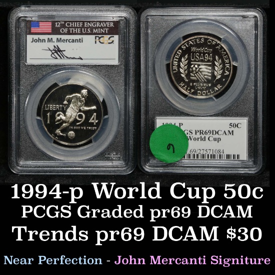 PCGS 1994-p Word Cup Modern Commem Half Dollar 50c Graded pr69 DCAM by PCGS