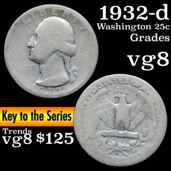 1932-d Washington Quarter 25c Grades vg, very good