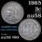 1865 3 Cent Copper Nickel 3cn Grades Choice AU/BU Slider