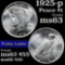 1925-p Peace Dollar $1 Grades Select Unc