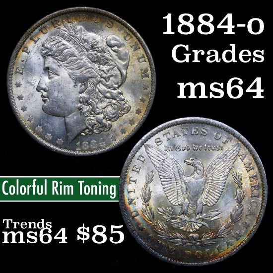 1884-o Morgan Dollar $1 Grades Choice Unc