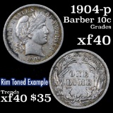 1904-p Barber Dime 10c Grades xf