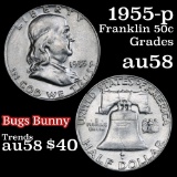 1955-p Bugs Bunny Franklin Half Dollar 50c Grades Choice AU/BU Slider