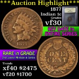 ***Auction Highlight*** 1877 Indian Cent 1c Graded vf++ by USCG (fc)