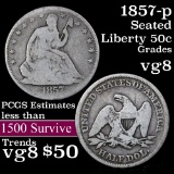 1857-p Seated Half Dollar 50c Grades vg, very good
