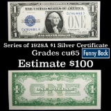 1928A Funny Back Silver Certificate $1 Grades GEM Unc