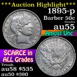 ***Auction Highlight*** 1895-p Barber Half Dollars 50c Grades Choice AU (fc)