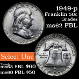 1949-p Franklin Half Dollar 50c Grades Select Unc FBL