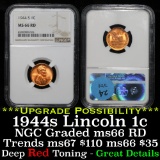 NGC 1944-s Lincoln Cent 1c Graded ms66 RD by NGC