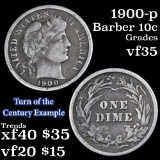 1900-p Barber Dime 10c Grades vf++