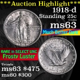 ***Auction Highlight*** 1918-d Standing Liberty Quarter 25c Grades Select Unc (fc)