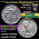 ***Auction Highlight*** 1929-s Walking Liberty Half Dollar 50c Graded Select Unc by USCG (fc)