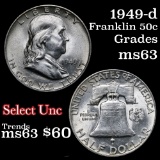 1949-d Franklin Half Dollar 50c Grades Select Unc