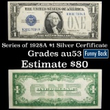 1928A Funny Back Silver Certificate $1 Grades Select AU