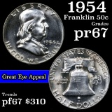 1954 Franklin Half Dollar 50c Grades GEM++ Proof