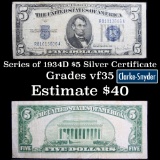 1934D Silver Certificate $5 Grades vf++.
