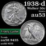 1938-d Walking Liberty Half Dollar 50c Grades Select AU