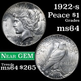 1922-s Peace Dollar $1 Grades Choice Unc