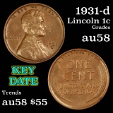 1931-d Lincoln Cent 1c Grades Choice AU/BU Slider