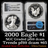 NGC 2000 Silver Eagle Dollar $1 Graded pr69 dcam by NGC