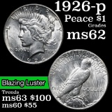 1926-p Peace Dollar $1 Grades Select Unc