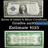 1928A Funny Back Silver Certificate $1 Grades AU, Almost Unc