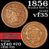 1856 Braided Hair Large Cent 1c Grades vf++